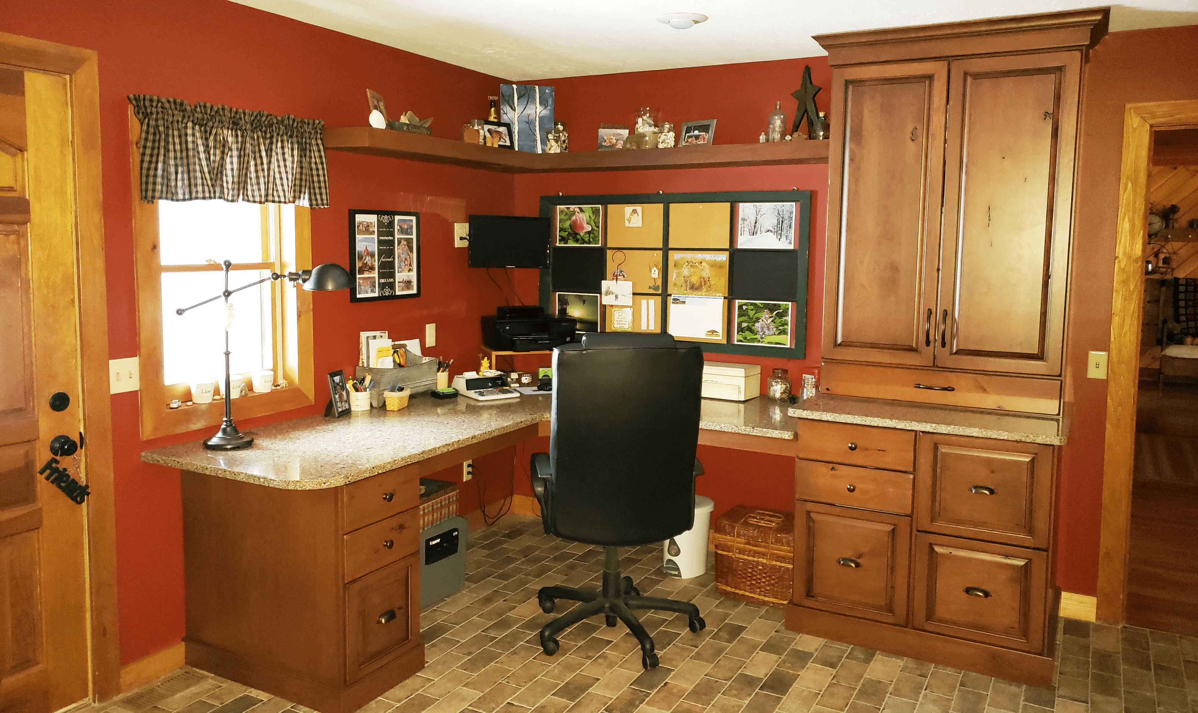 Home office space with cabinets by Country Cabinets